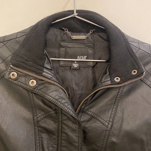 Faux Black Leather Jacket moto - Picture 2 of 11